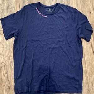Light Weight Navy Tee with Pink Accents